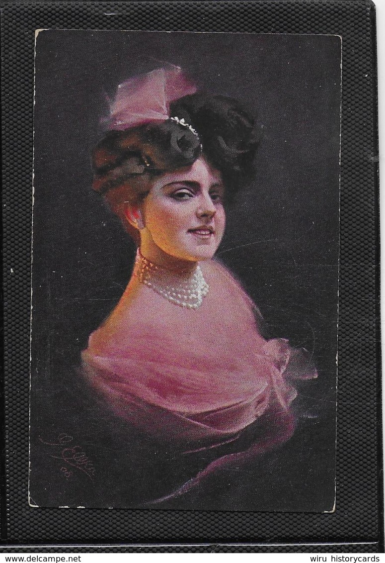 AK 0353  Fesche Dame Mit Perlenkette - Künstlerkarte Von G. Elka Um 1908 - Frauen