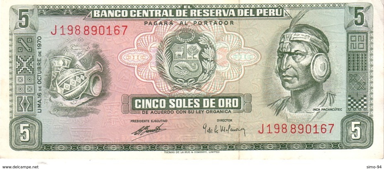 Peru P.99  5 Soles 1970 Unc - Peru