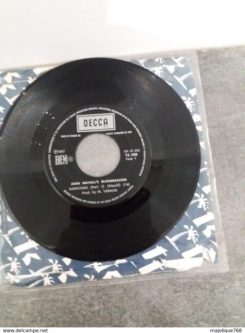 John Mayall's Bluesbreakers - Suspicions (part 1 & Part 2 ) - Decca 72.100 - 1967 - - Blues