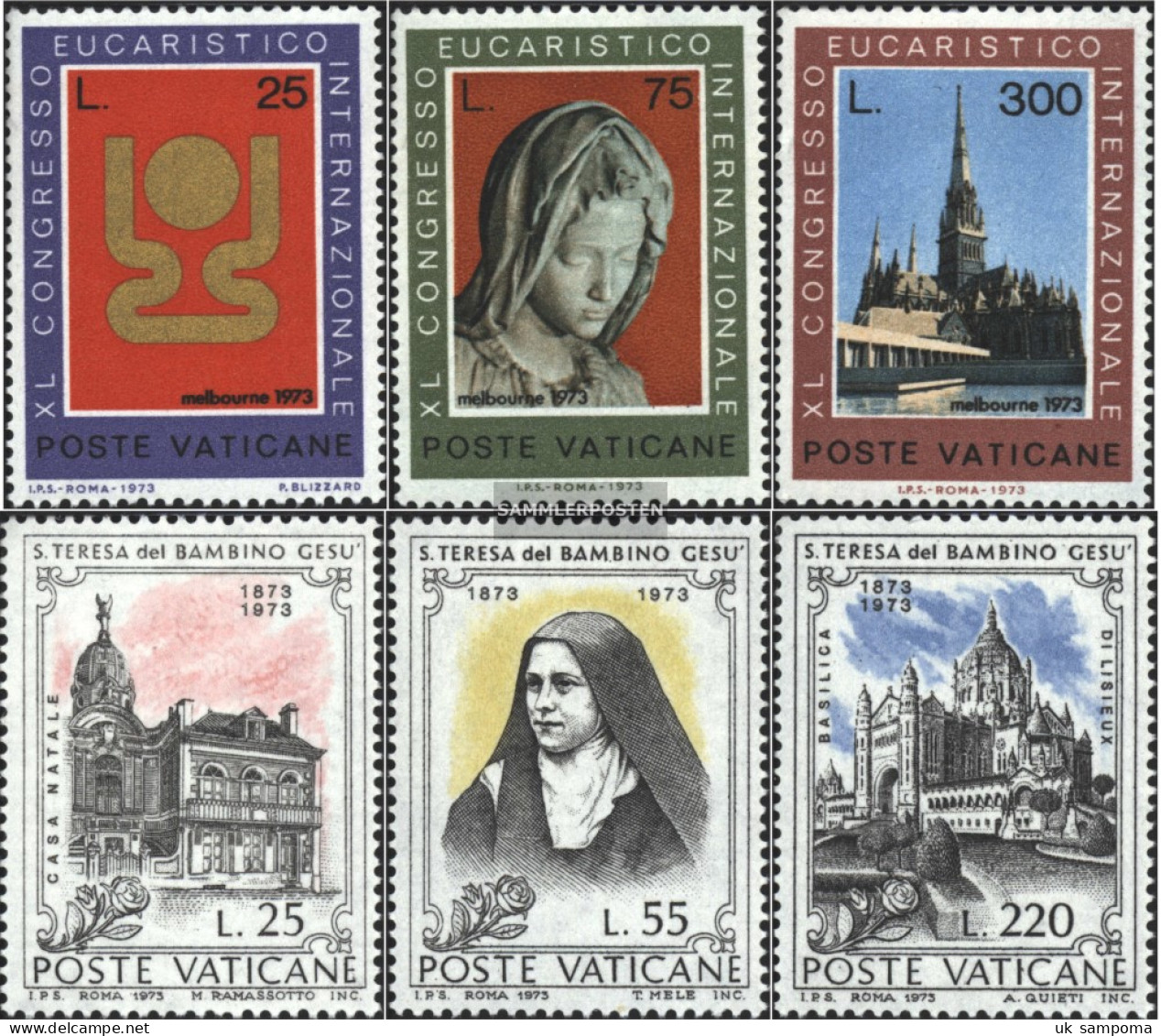 Vatikanstadt 615-617,618-620 (complete Issue) Unmounted Mint / Never Hinged 1973 World Congress, Theresia - Unused Stamps