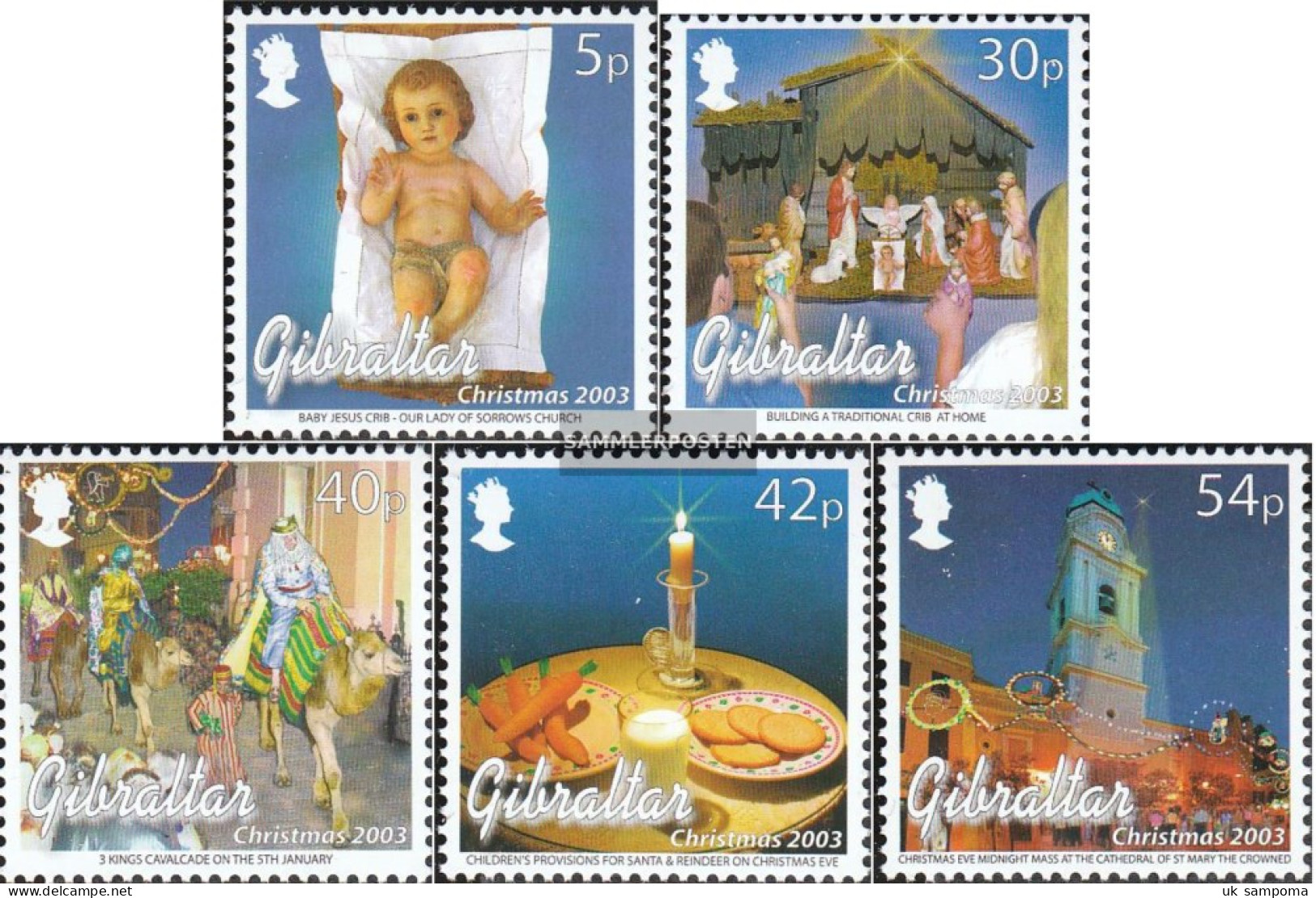 Gibraltar 1058-1062 (complete Issue) Unmounted Mint / Never Hinged 2003 Christmas - Gibraltar