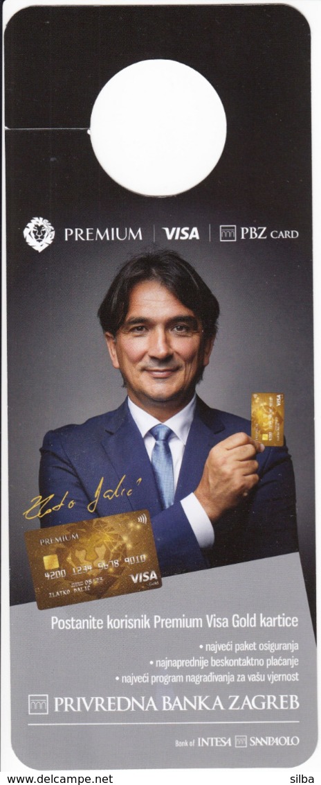 Croatia 2019 / Premium VISA Gold Card / Luka Modric, Croatian Football National Team Player / Advertising, Door Hanger S - Advertising