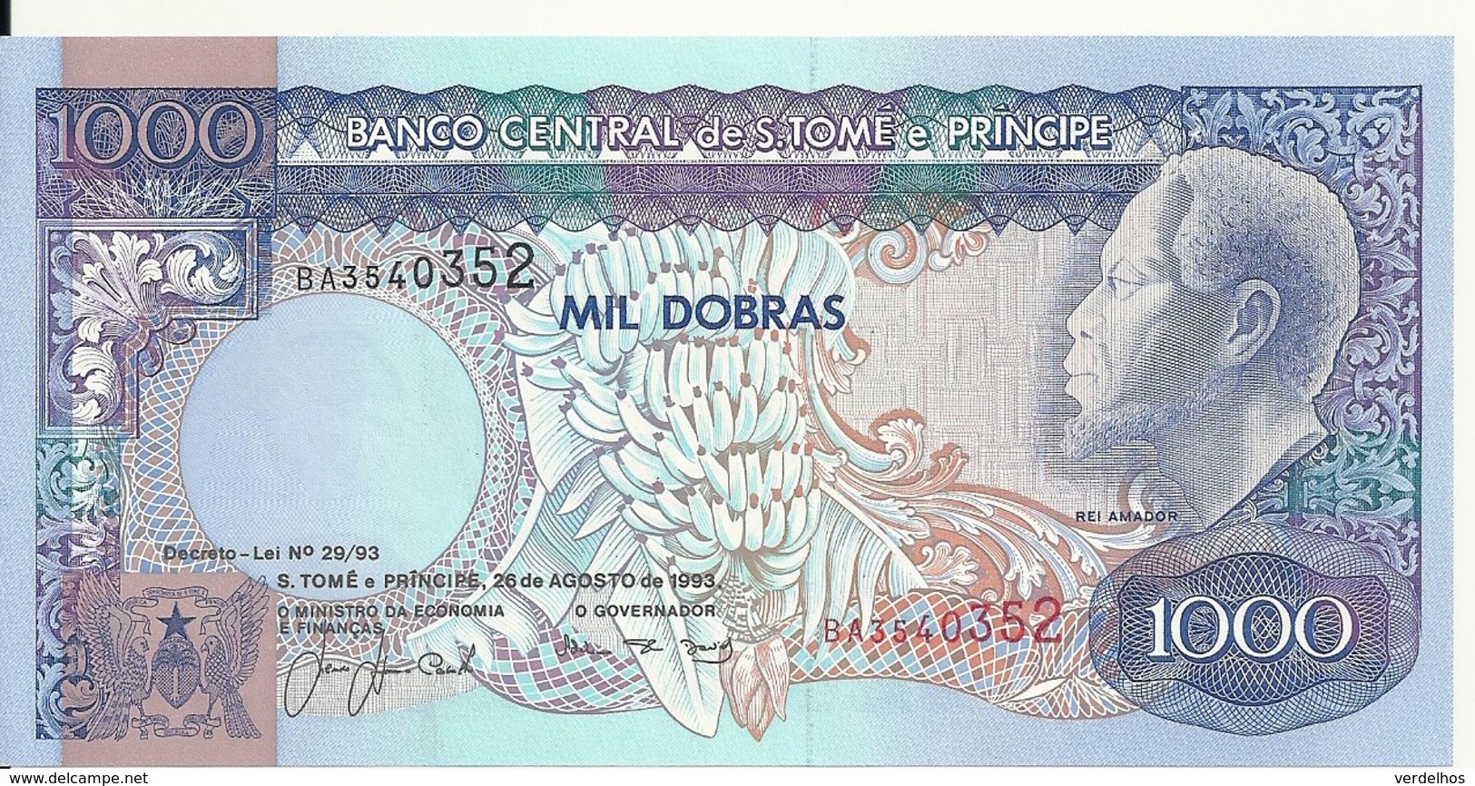 SAO TOME ET PRINCIPE 1000 DOBRAS 1993 UNC P 64 - San Tomé E Principe