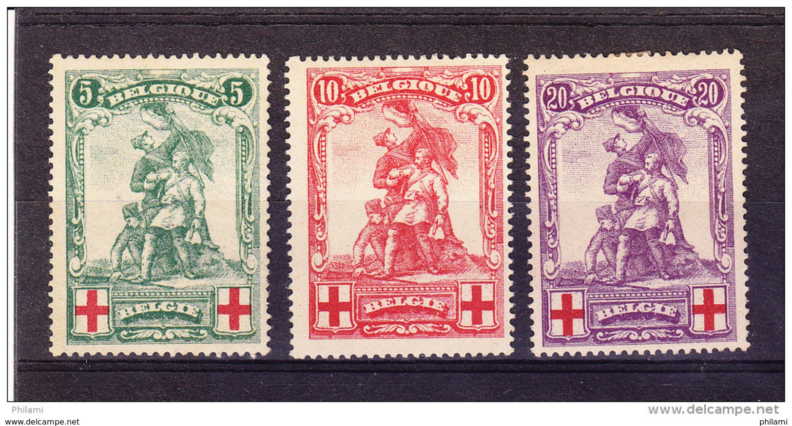 BELGIQUE COB 126/8  * MH  . (4T111) - 1914-1915 Croce Rossa