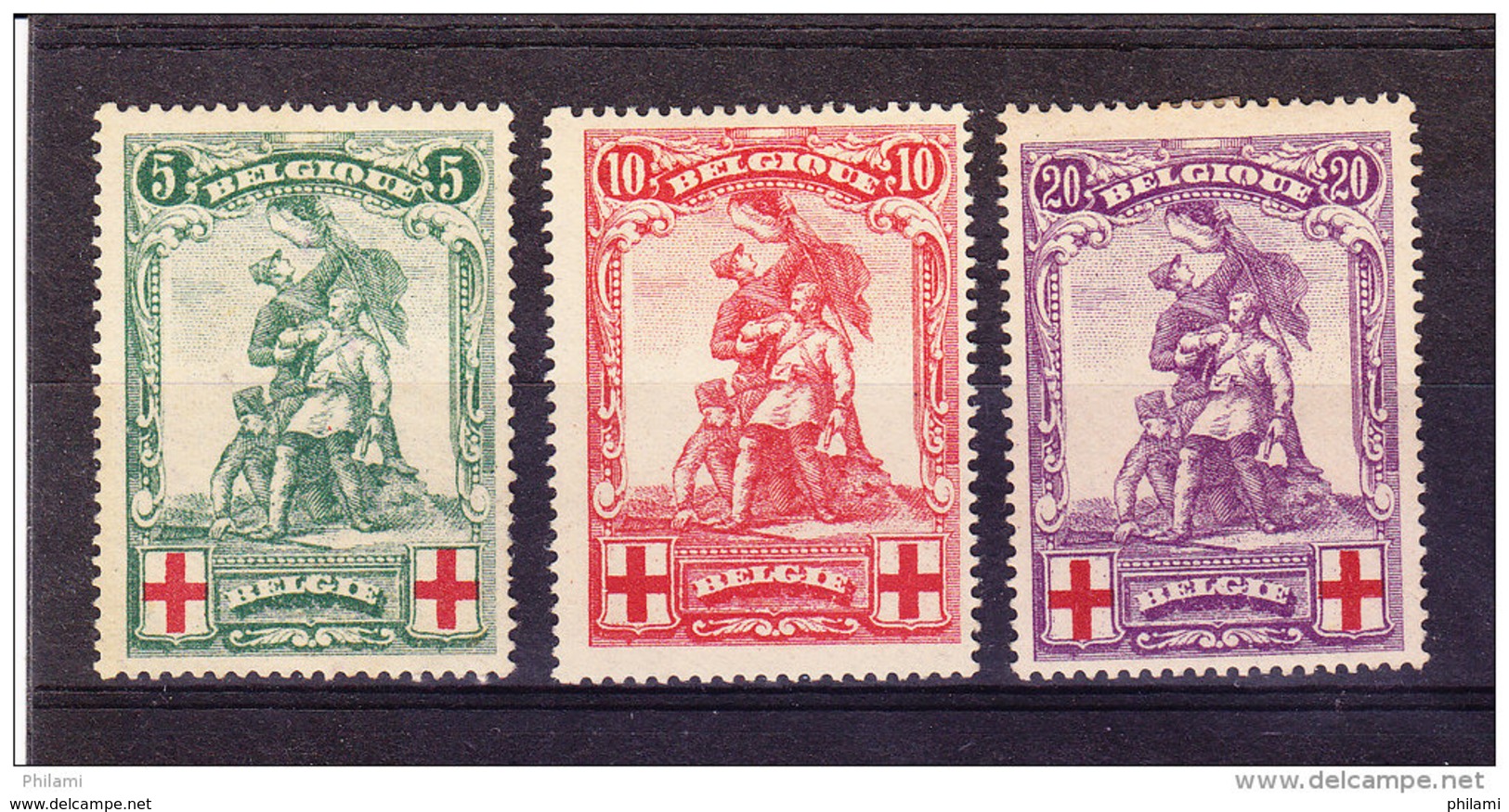 BELGIQUE COB 126/8  * MH  . (4T111) - 1914-1915 Red Cross