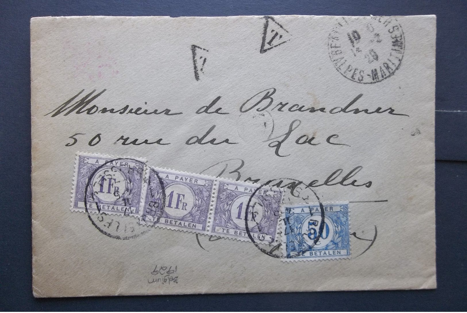 Belgique-Belge: 1929 To Brucelles (#TU7) - 1929-1941 Grand Montenez