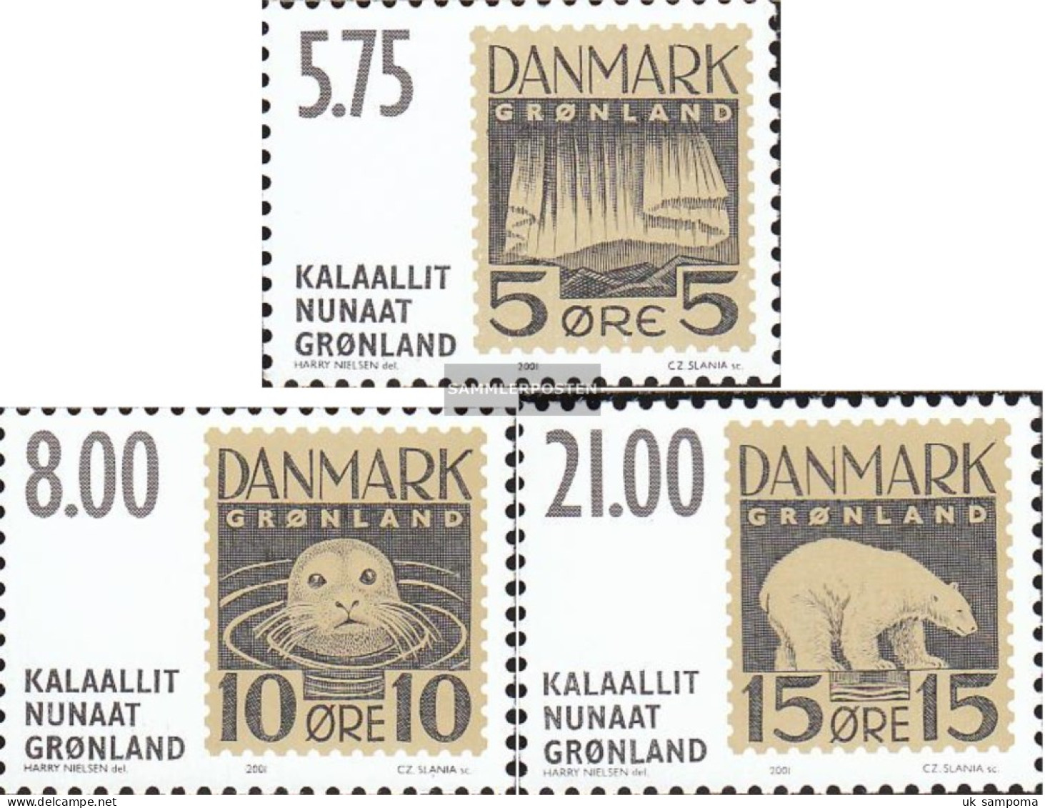 Denmark - Greenland 371-373 (complete Issue) Unmounted Mint / Never Hinged 2001 Stamp Exhibition HAFNIA - Unused Stamps