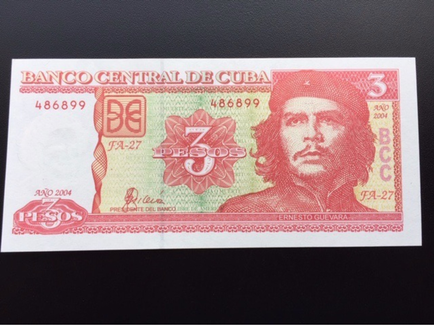 CUBA P127 3 PESOS 2004 UNC - Cuba