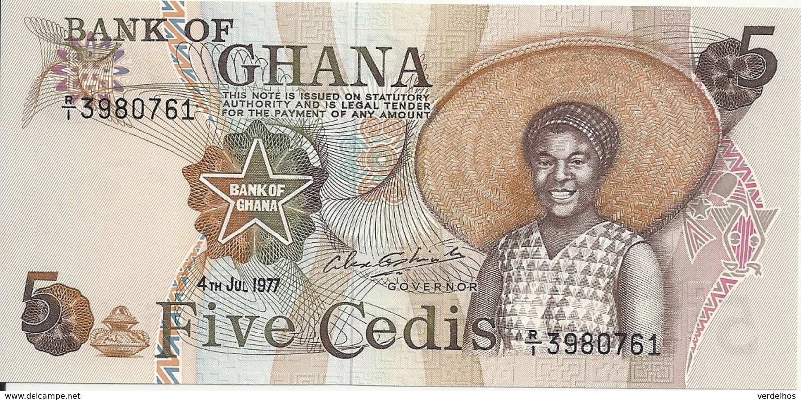 GHANA 5 CEDIS 1977 UNC P 15 B - Ghana