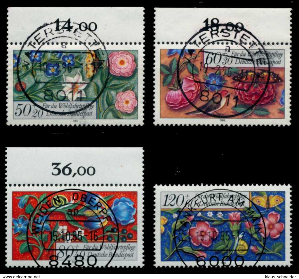 BRD 1985 Nr 1259-1262 Zentrisch Gestempelt ORA X69719A - Gebraucht