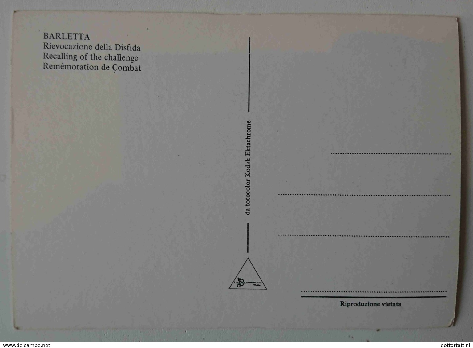 BARLETTA - RIEVOCAZIONE DELLA DISFIDA -  Nv - Barletta