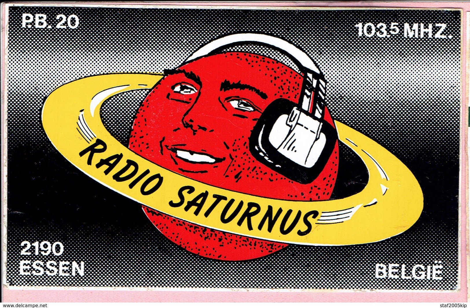 Sticker - RADIO SATURNUS - Postbus 20 Essen - 103,5 MHZ. FM - Autocollants