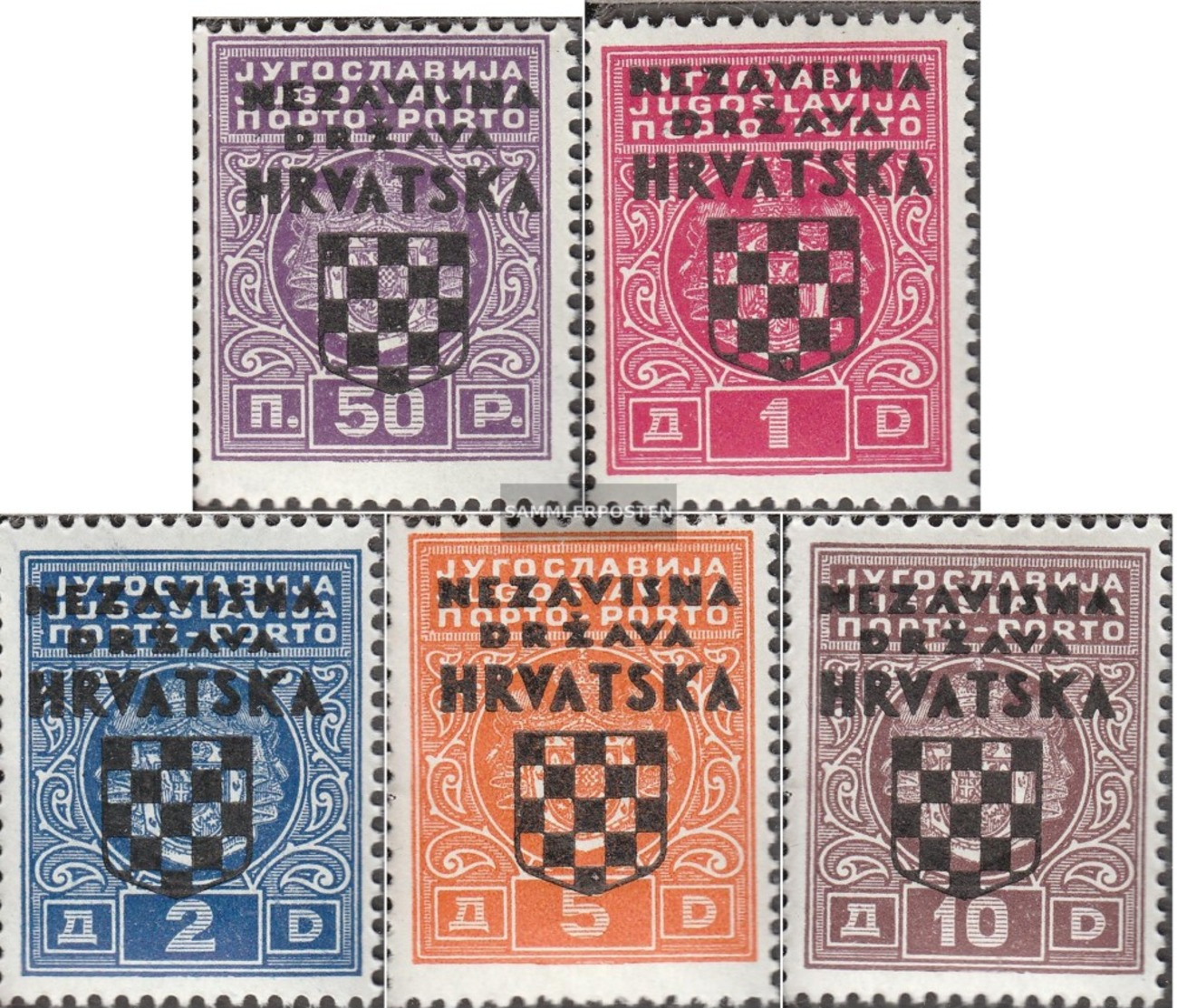 Croazia P1-P5 (completa Edizione) Con Fold 1941 Porto Brand - Croatia