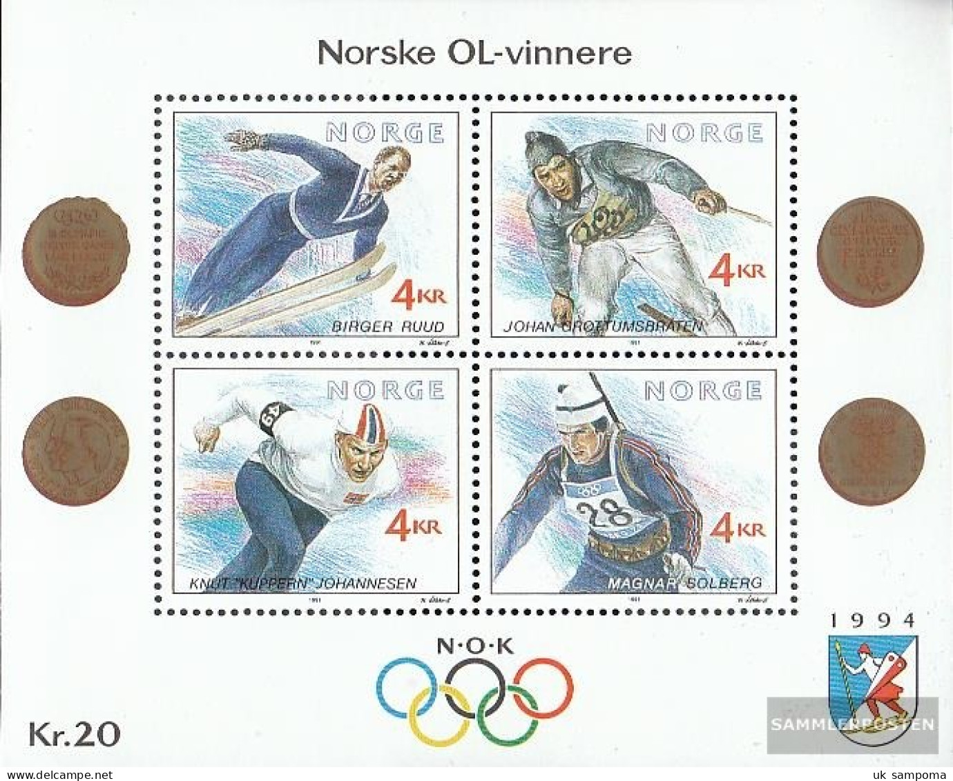 Norway Block16 (complete Issue) Unmounted Mint / Never Hinged 1991 Winter Olympics - Blocks & Sheetlets