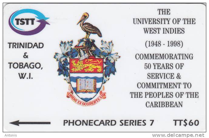 TRINIDAD & TOBAGO(GPT) - 50 Years Of University Of The WEST INDIES, CN : 245CTTA(normal 0), Tirage 60000, Used - Trinité & Tobago