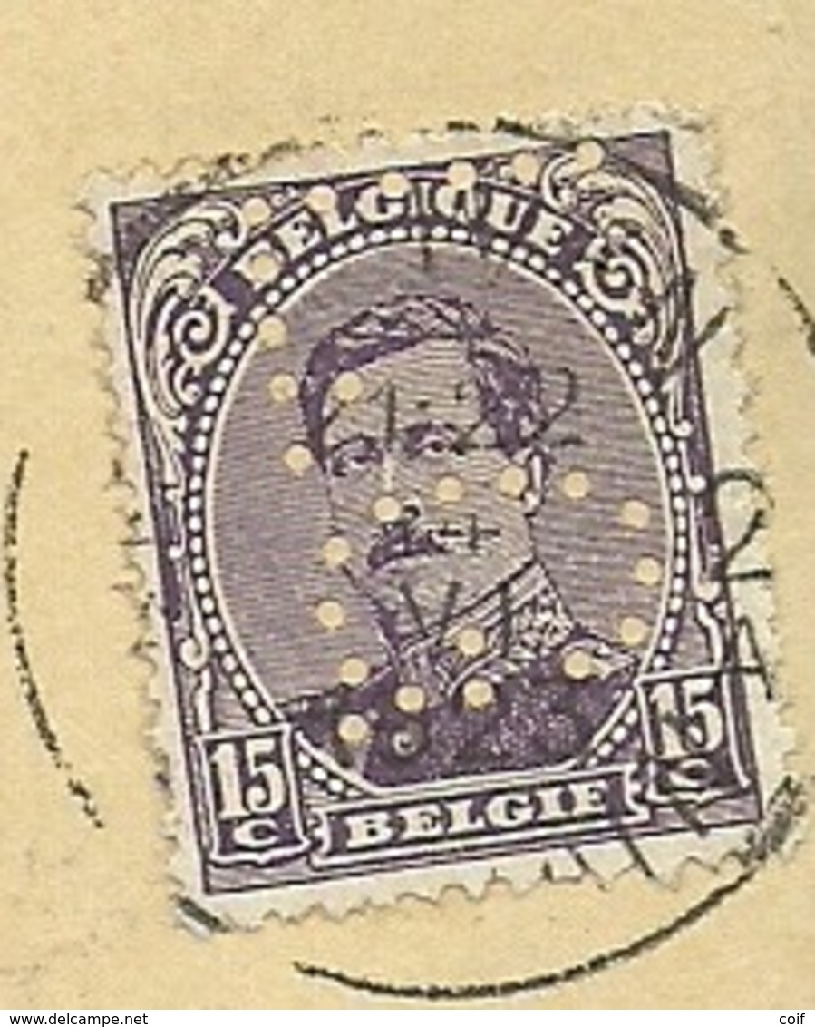 139 Op Kaart Stempel LOUVAIN, Met Firmaprforatie (perfin) "L.G." Van LA GRAINIERE - 1909-34