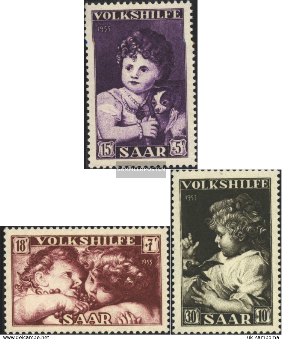 Saar 344-346 (complete Issue) Unmounted Mint / Never Hinged 1953 Volkshilfe - Unused Stamps