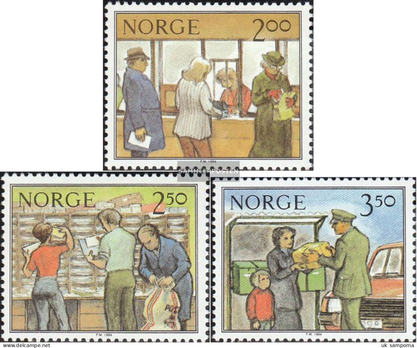 Norway 896-898 (complete Issue) Unmounted Mint / Never Hinged 1984 Work The Post - Unused Stamps