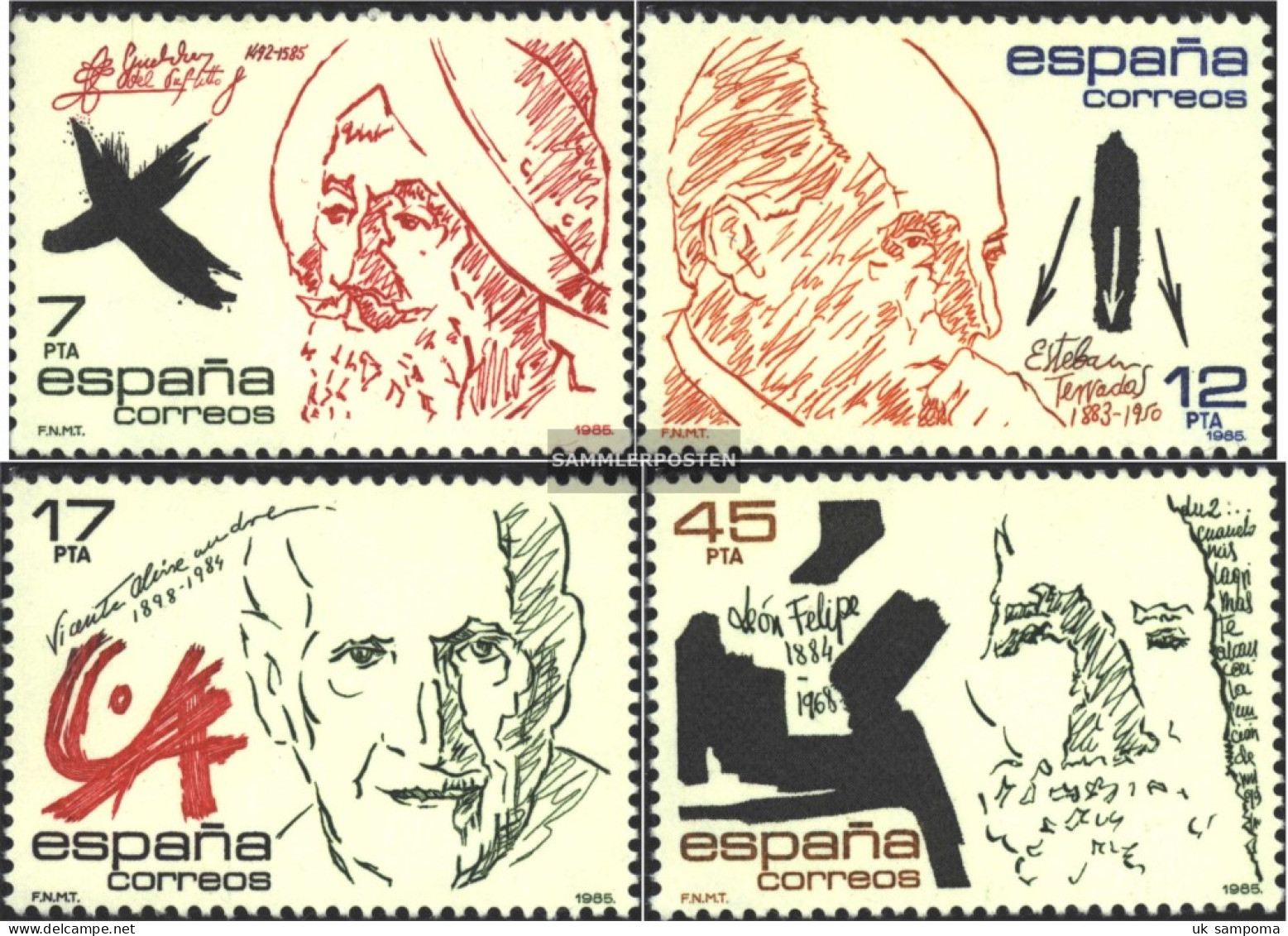 Spain 2690-2693 (complete Issue) Unmounted Mint / Never Hinged 1985 Personalities - Unused Stamps