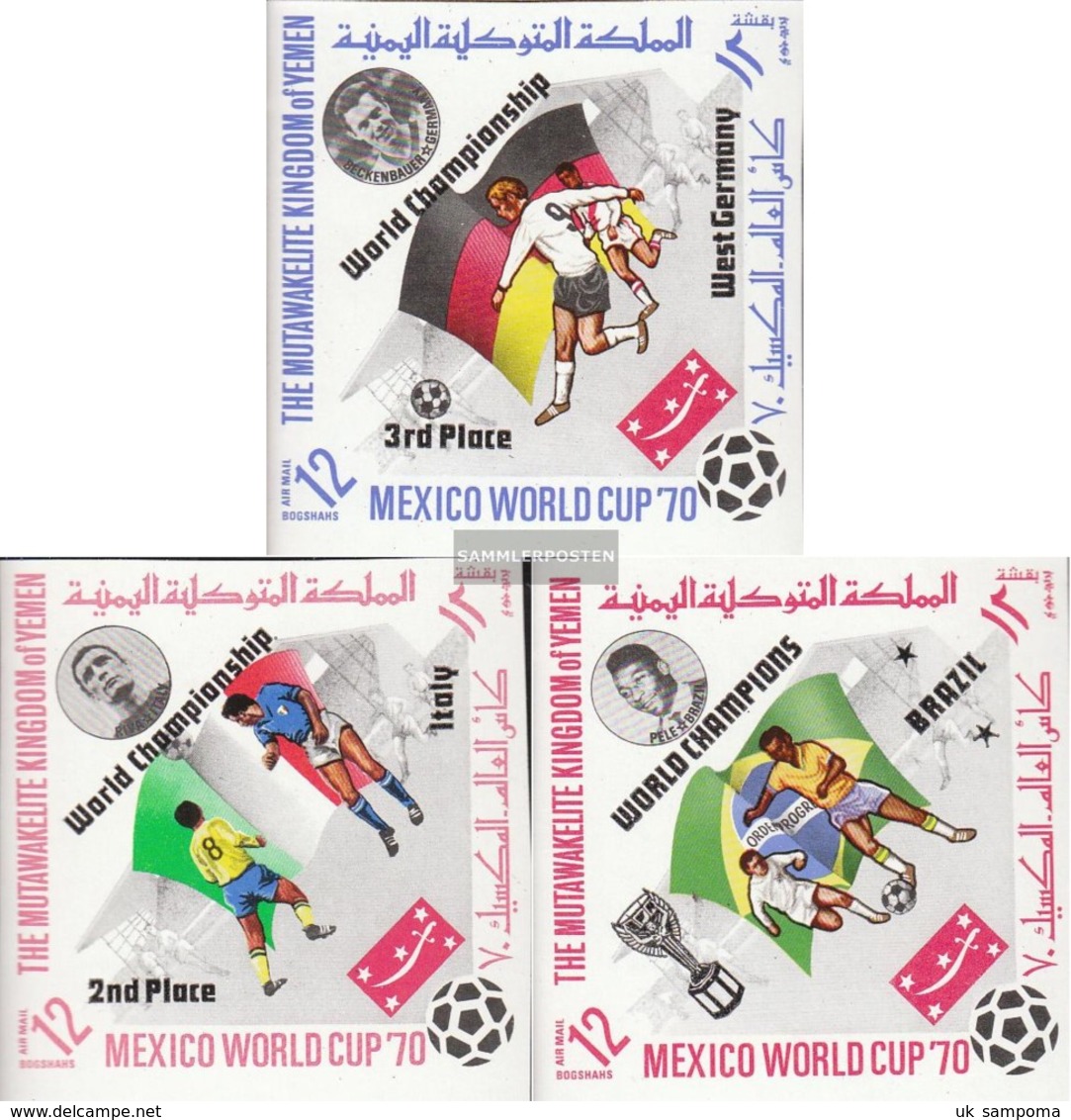 Yemen (UK) 1144B-1146B (complete Issue) Unmounted Mint / Never Hinged 1970 Football-WM '70, Mexico - Yemen