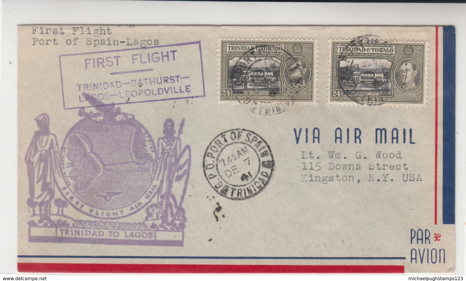 Trinidad + Tobago / Airmail / U.S. / Gambia / Nigeria / Belgian Congo - Trinidad & Tobago (1962-...)