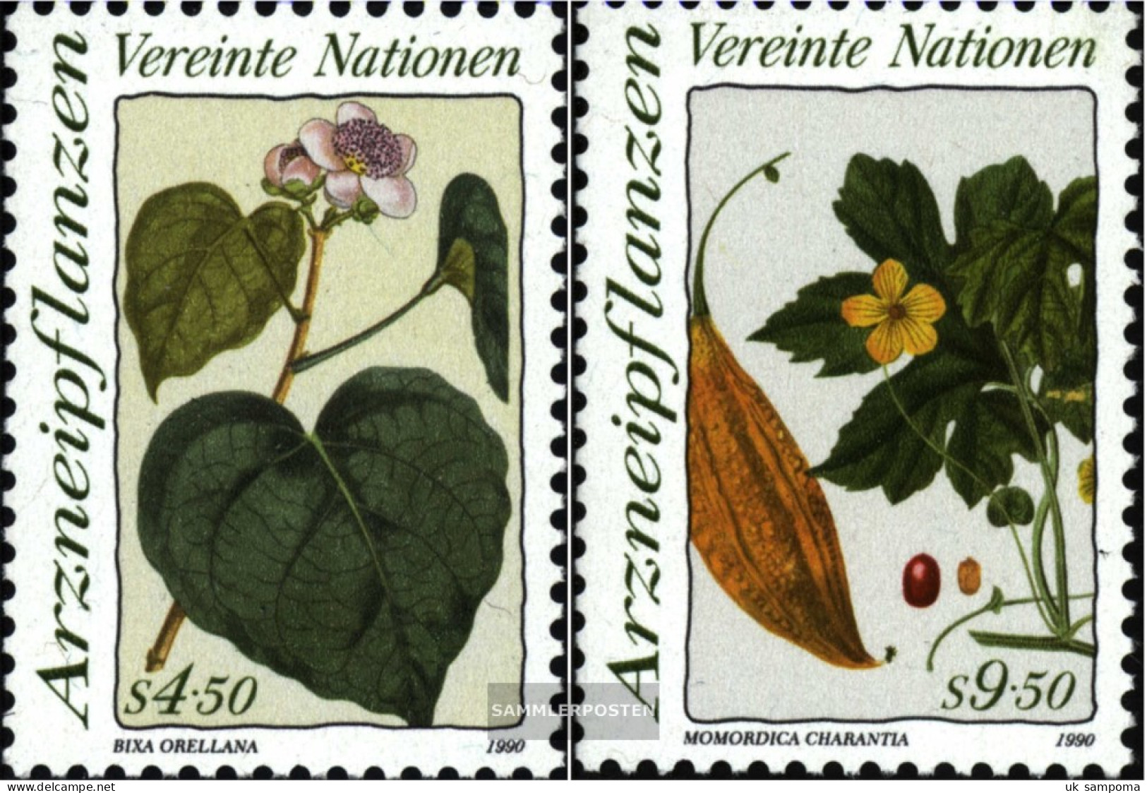 UN - Vienna 102-103 (complete Issue) Unmounted Mint / Never Hinged 1990 Medicinal Plants - Unused Stamps