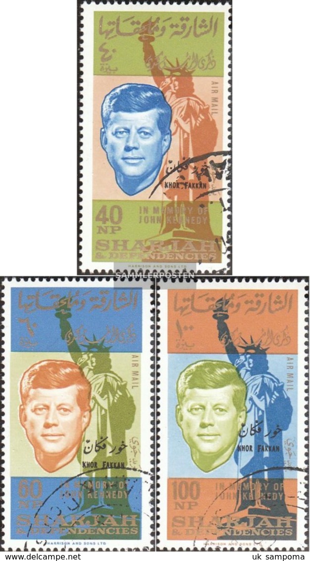 Sharjah / Khor Fakkan Mi.-number.: 22A-24A (complete Issue) Fine Used / Cancelled 1965 Death John F. Kennedy - Schardscha