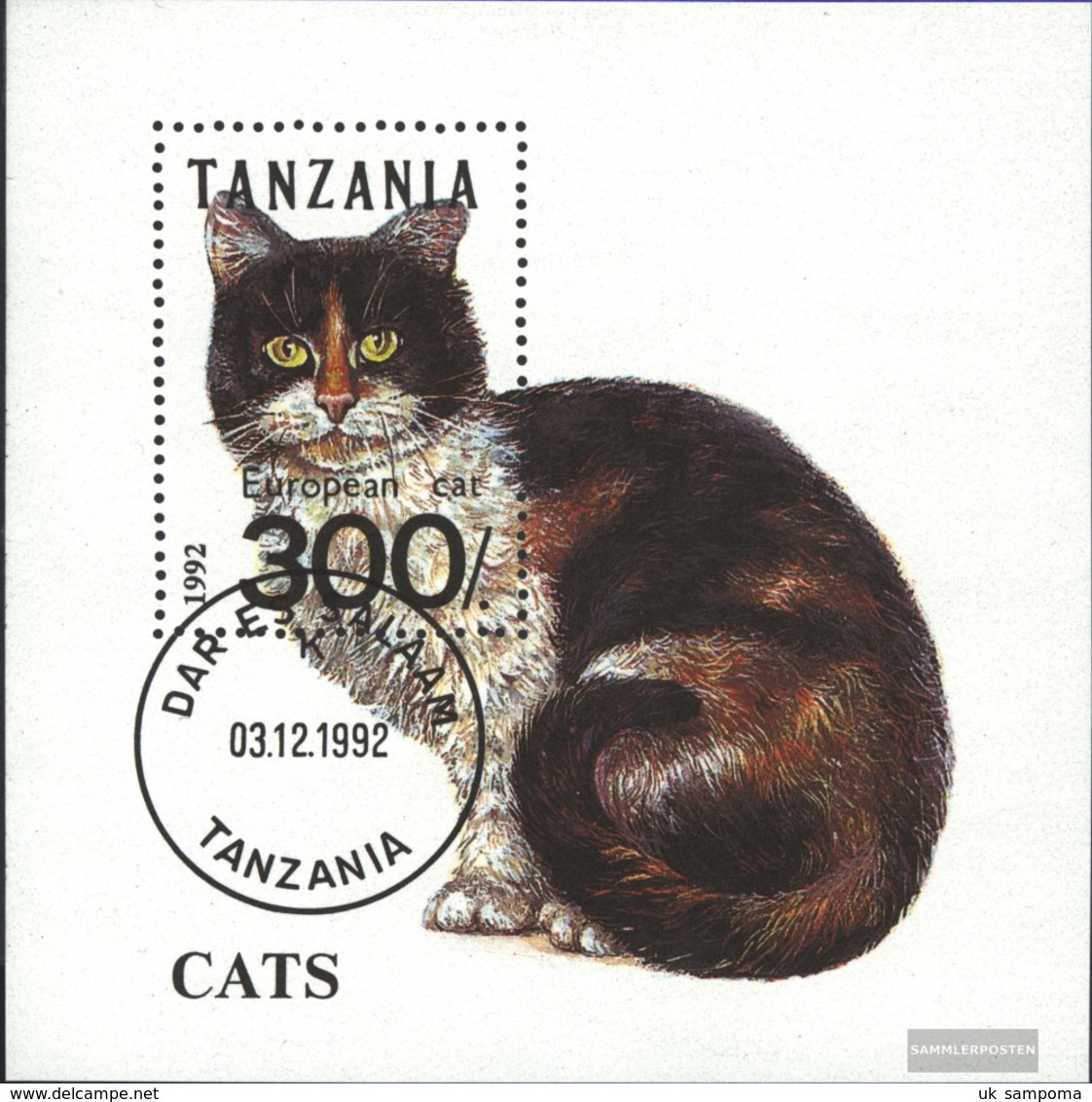 Tanzania Block201 (complete Issue) Fine Used / Cancelled 1992 Cats - Tanzania (1964-...)