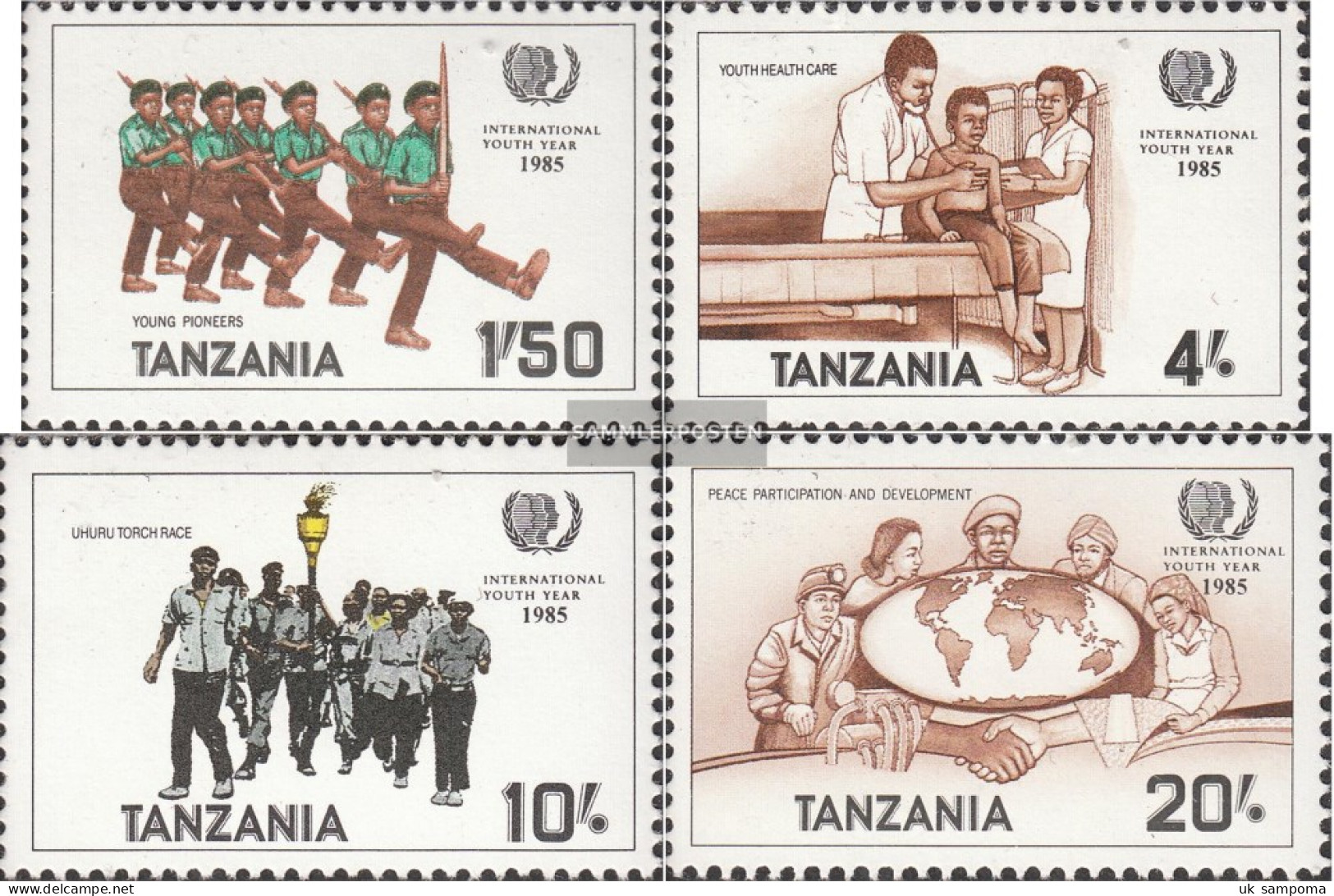 Tanzania 288-291 (complete Issue) Unmounted Mint / Never Hinged 1986 Year The Youth - Tanzania (1964-...)