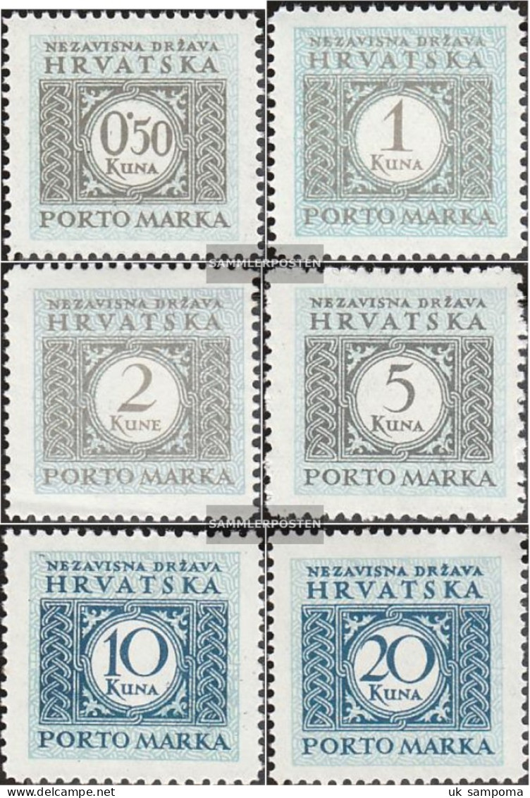 Croatia P11-P16 (complete Issue) Unmounted Mint / Never Hinged 1942 Porto Brand - Croatia