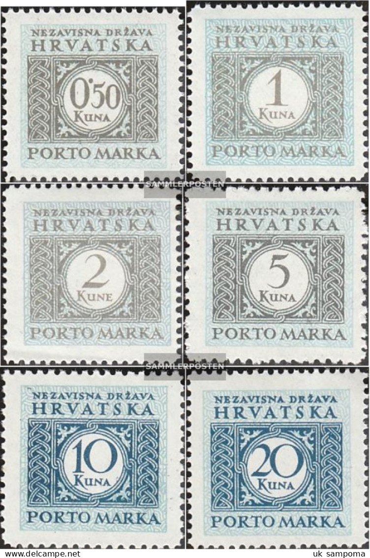 Croatia P11-P16 (complete Issue) Unmounted Mint / Never Hinged 1942 Porto Brand - Croacia