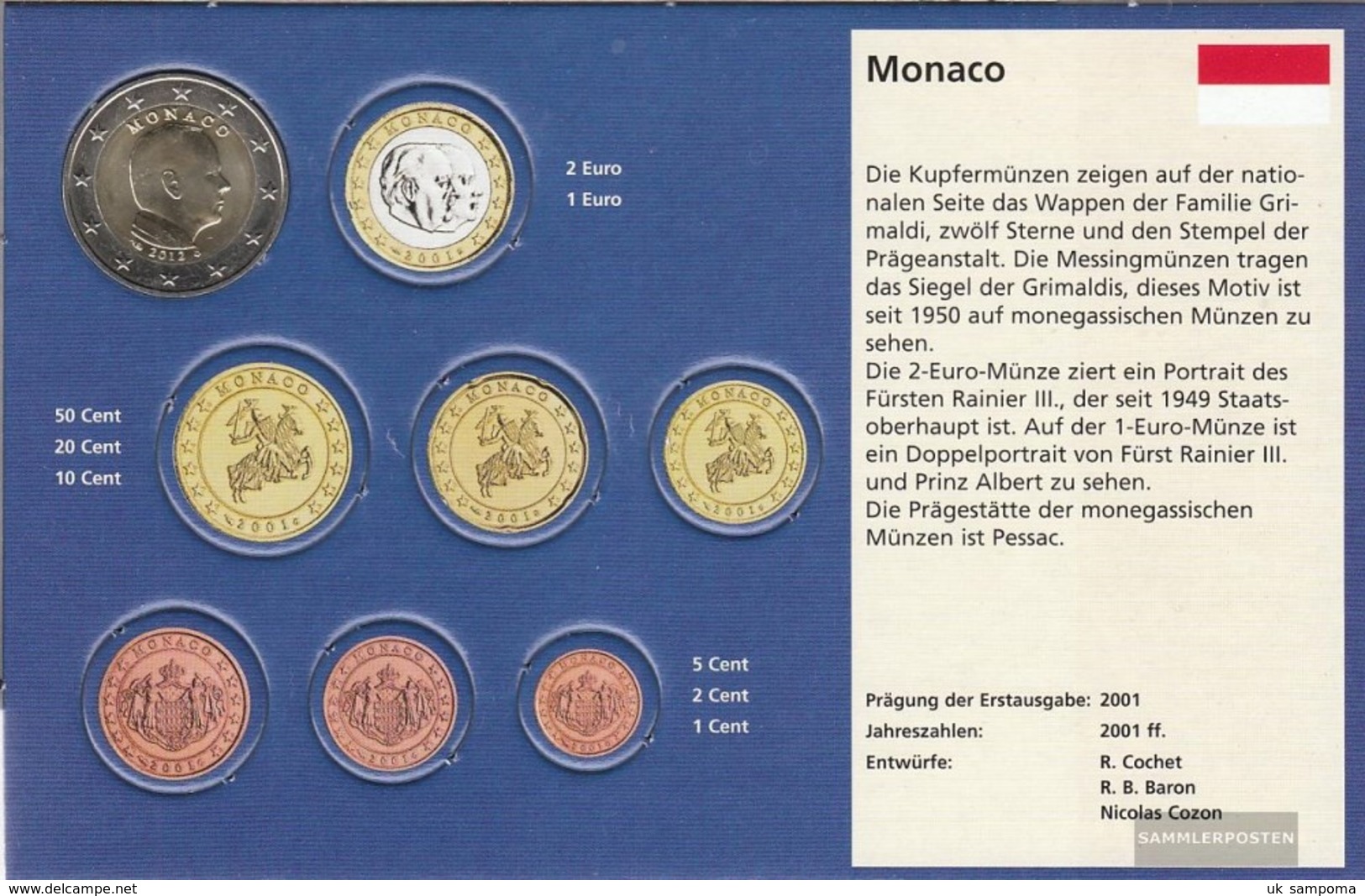 Monaco MON 9 2012 Stgl./unzirkuliert Stgl./unzirkuliert 2012 Kursmünze 2 Euro - Monaco