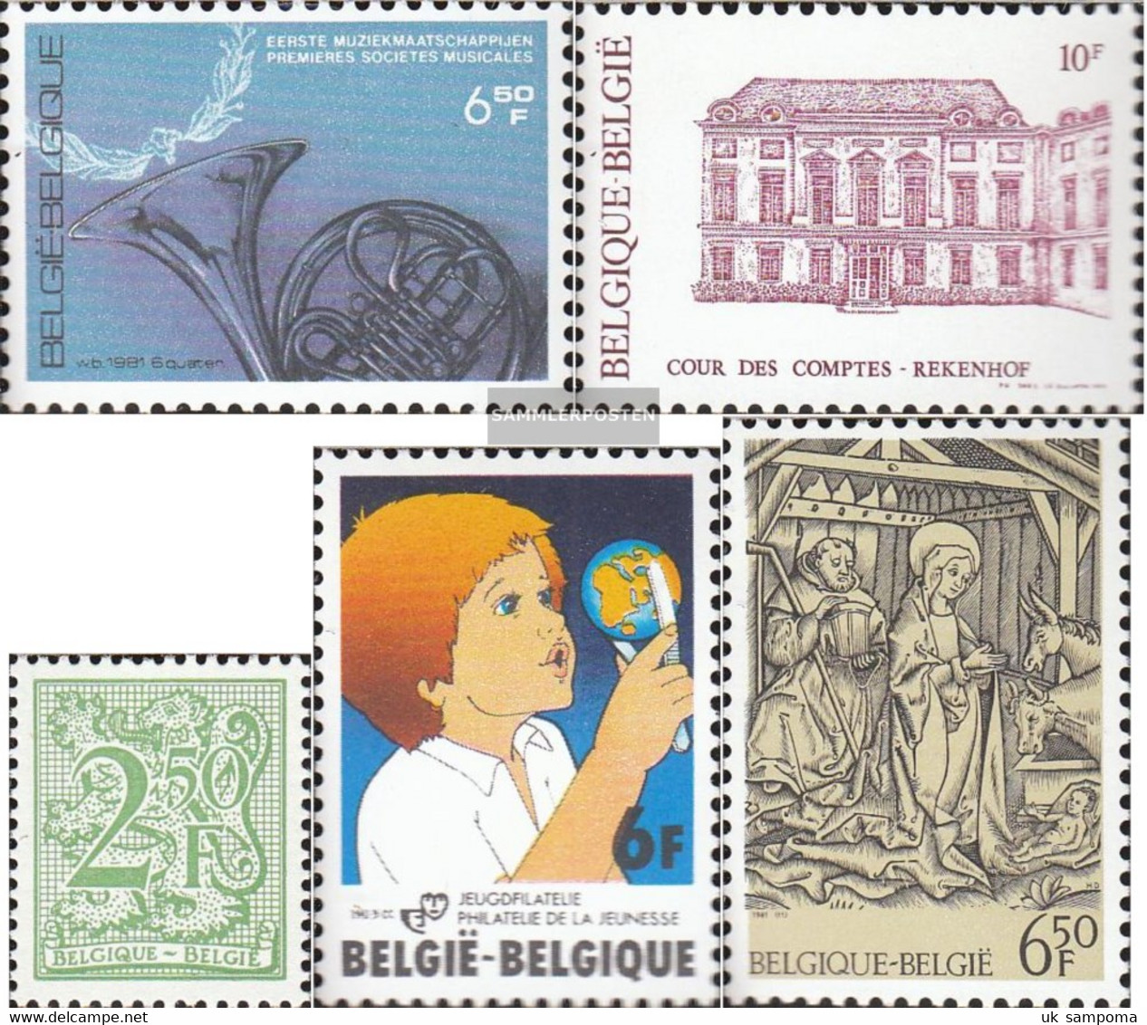 Belgium 2068,2069,2071,2073,2082 (complete Issue) Unmounted Mint / Never Hinged 1981 BrAss BAnd, Court U.A. - Neufs