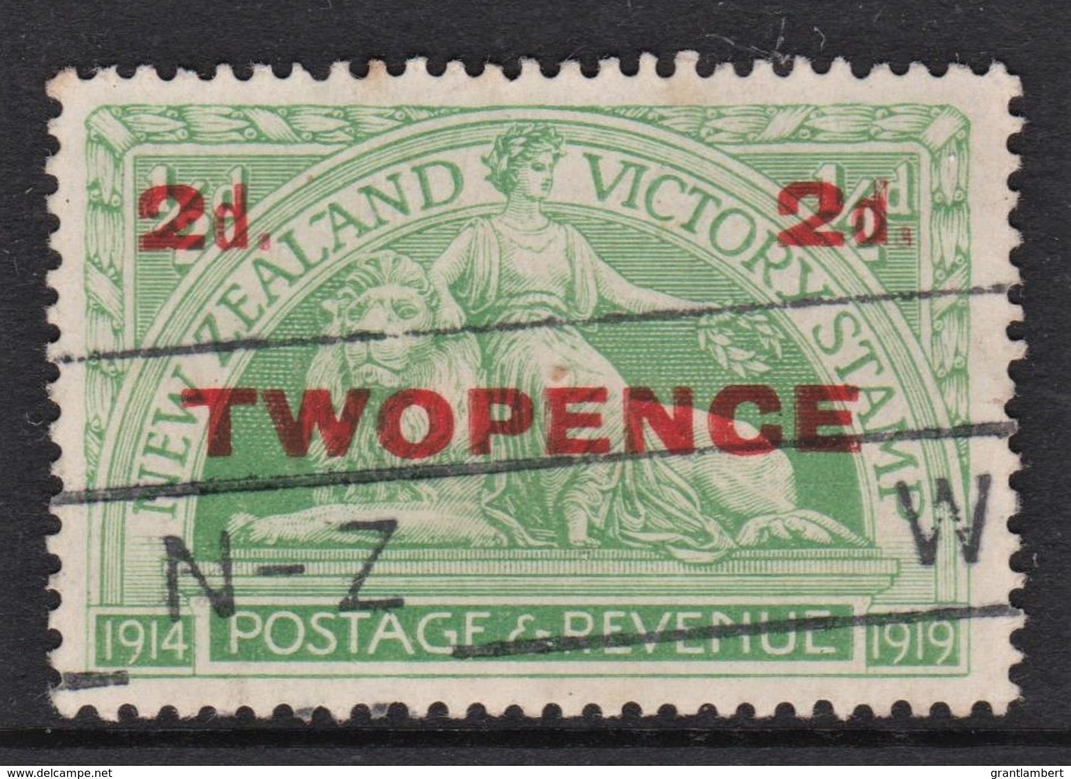 New Zealand 1922 Victory TWO PENCE Overprint Used  SG 459 - Oblitérés