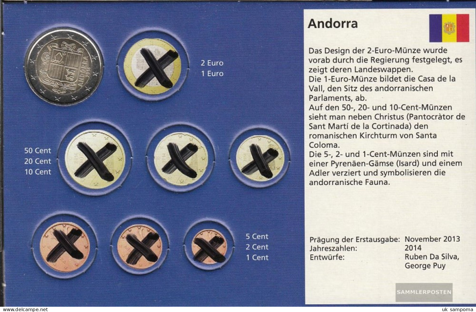 Andorra And 9 2014 Stgl./unzirkuliert Stgl./unzirkuliert 2014 2 Euro Kursmünze - Andorre