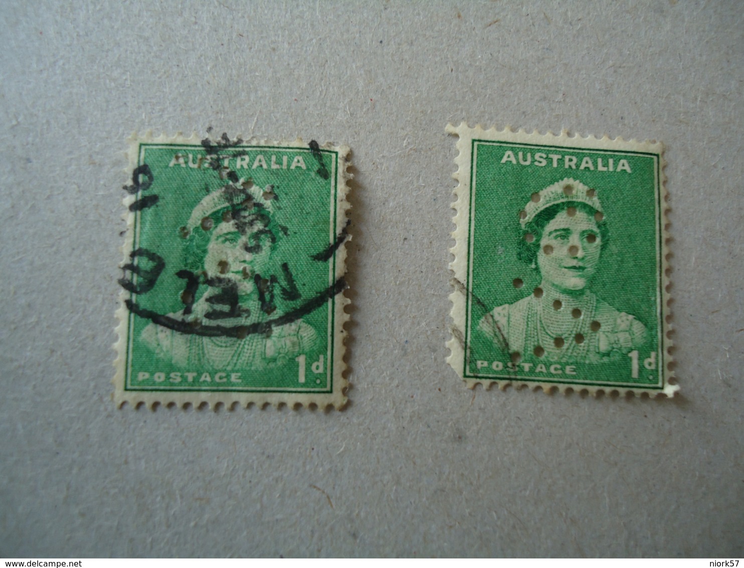 AUSTRALIA  2  USED   PERFINS STAMPS - Prove & Ristampe