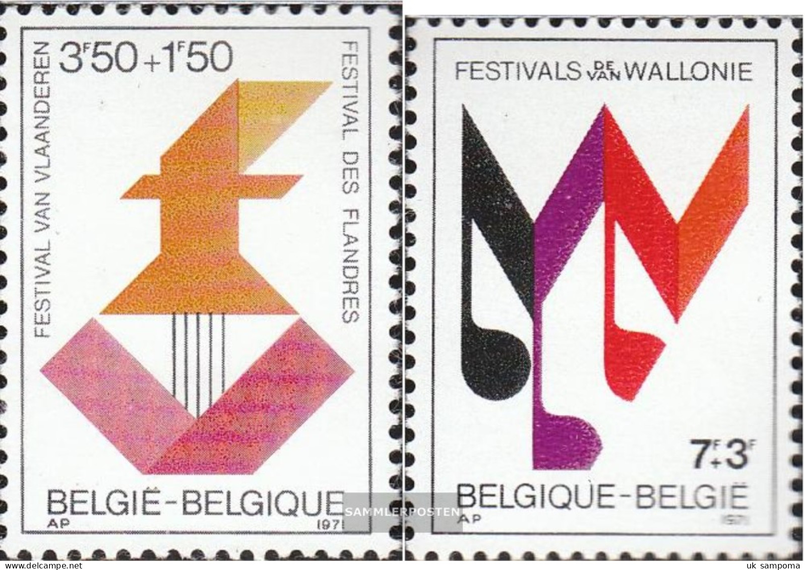 Belgium 1651-1652 (complete Issue) Unmounted Mint / Never Hinged 1971 Music Festivals - Unused Stamps