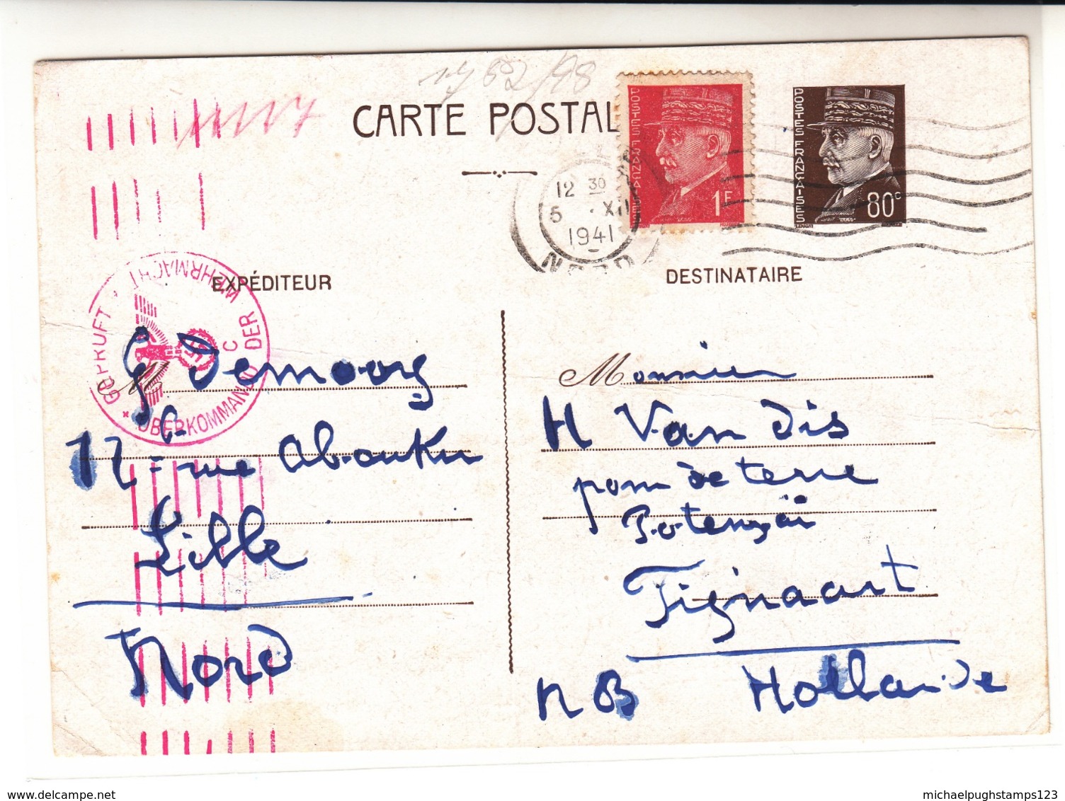 France / Patain Stationery / Holland / Germany Censorship - Altri & Non Classificati