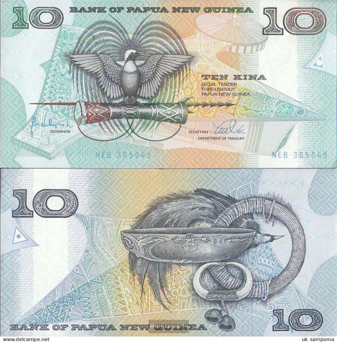 Papua-Guinea Pick-number: 9e Uncirculated 1988 10 Kina - Papua New Guinea