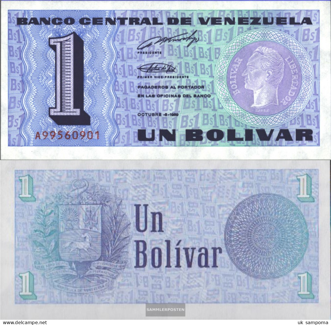 Venezuela Pick-number: 68 Uncirculated 1989 1 Venezuelan Bolivar - Venezuela