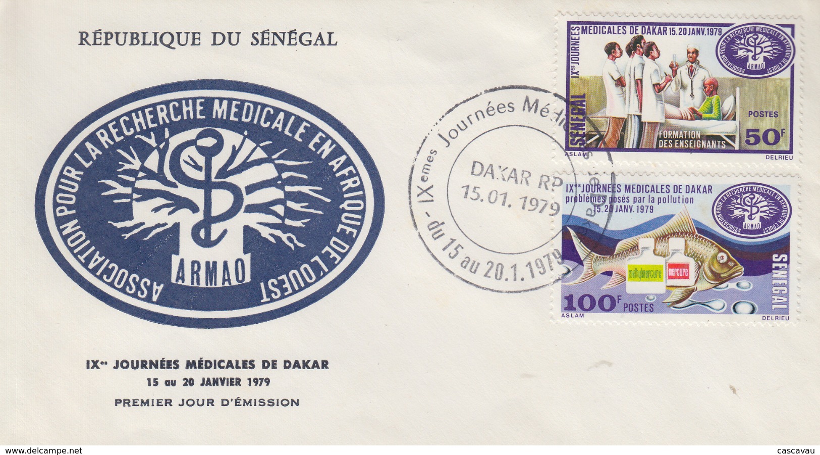 Enveloppe  FDC  1er  Jour   SENEGAL   Journées  Médicales  De  DAKAR   1979 - Sénégal (1960-...)