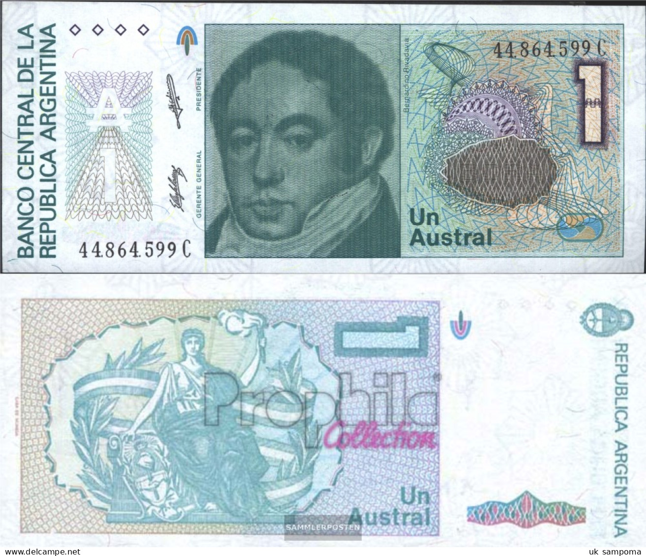 Argentina Pick-number: 323b Uncirculated 1985 1 Australian - Argentina