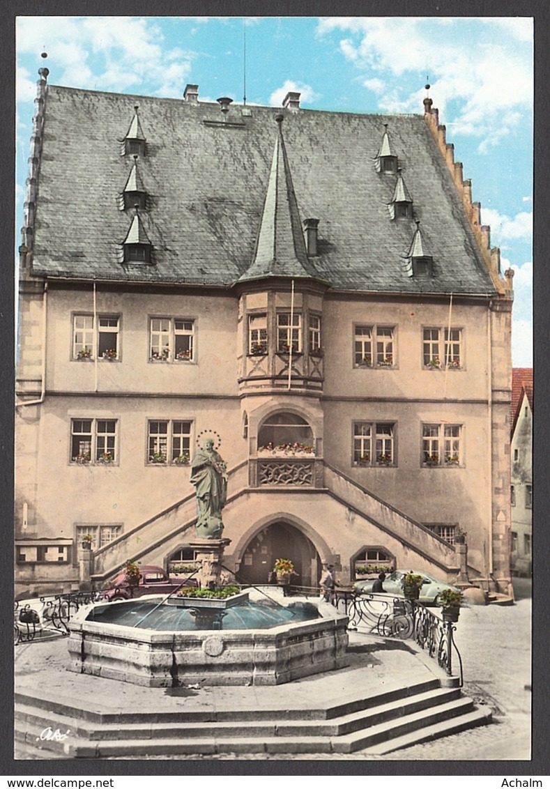 Volkach Am Main - Rathaus Mit Brunnen Aus Dem Jahr 1480 - Lkr. Kitzingen - 1963 - Kitzingen