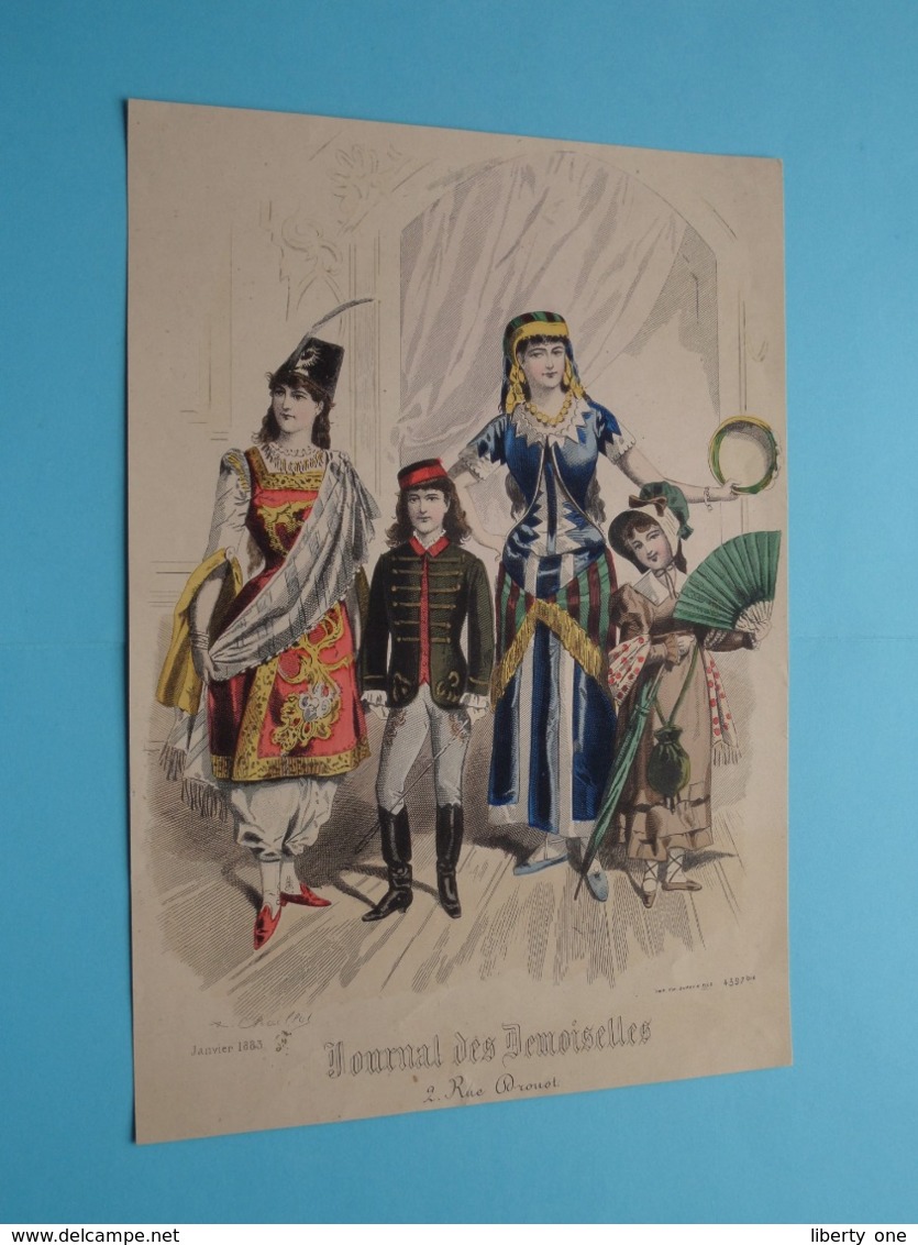 Mode De PARIS ( Journal Des DEMOISELLES > 5 Exempl. ) Format Plier ( Voir Photo Svp ) +/- 1860/70! - Estampes & Gravures