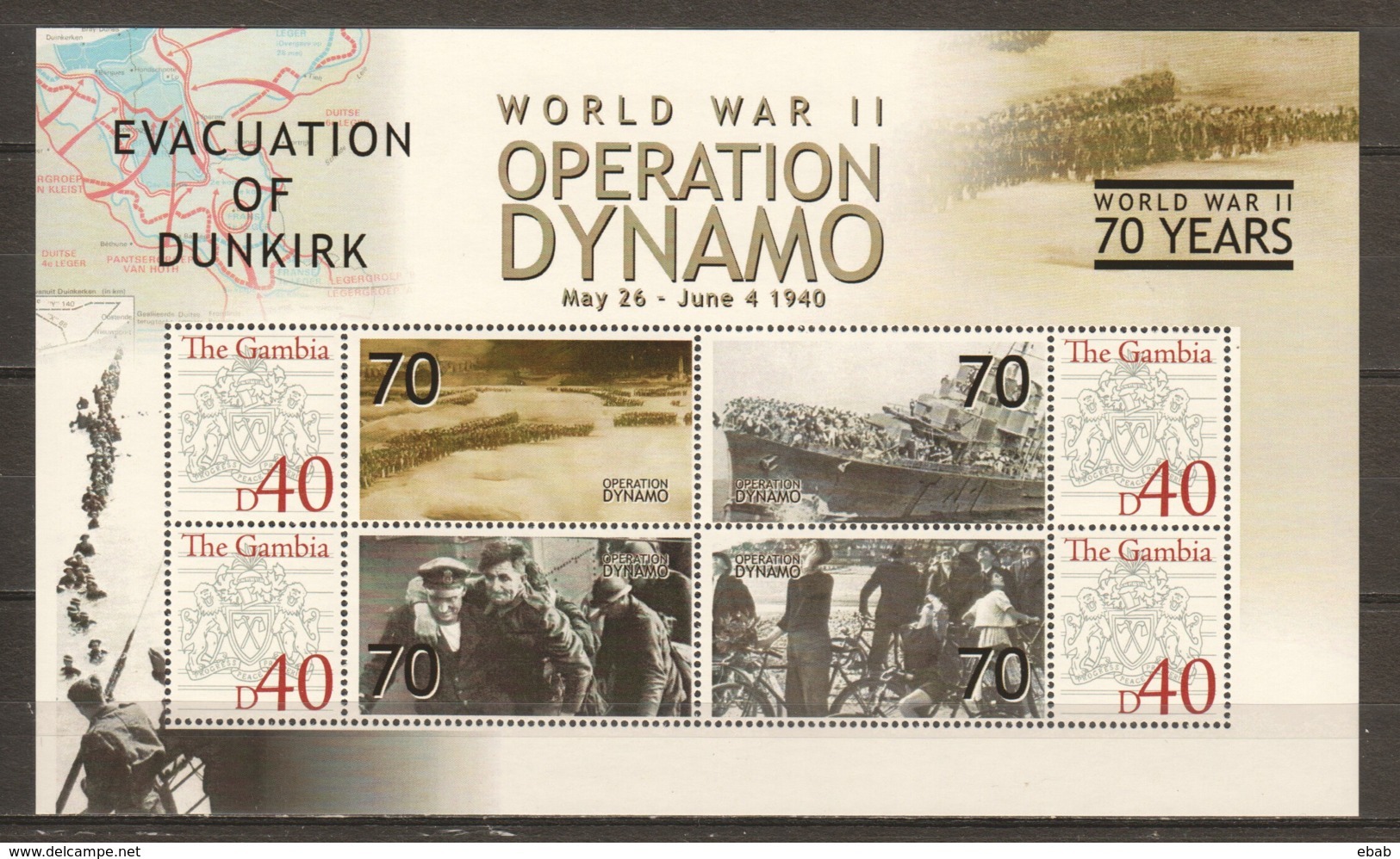 Gambia MNH Limited Edition Set WORLD WAR 2 OPERATION DYNAMO - 2. Weltkrieg