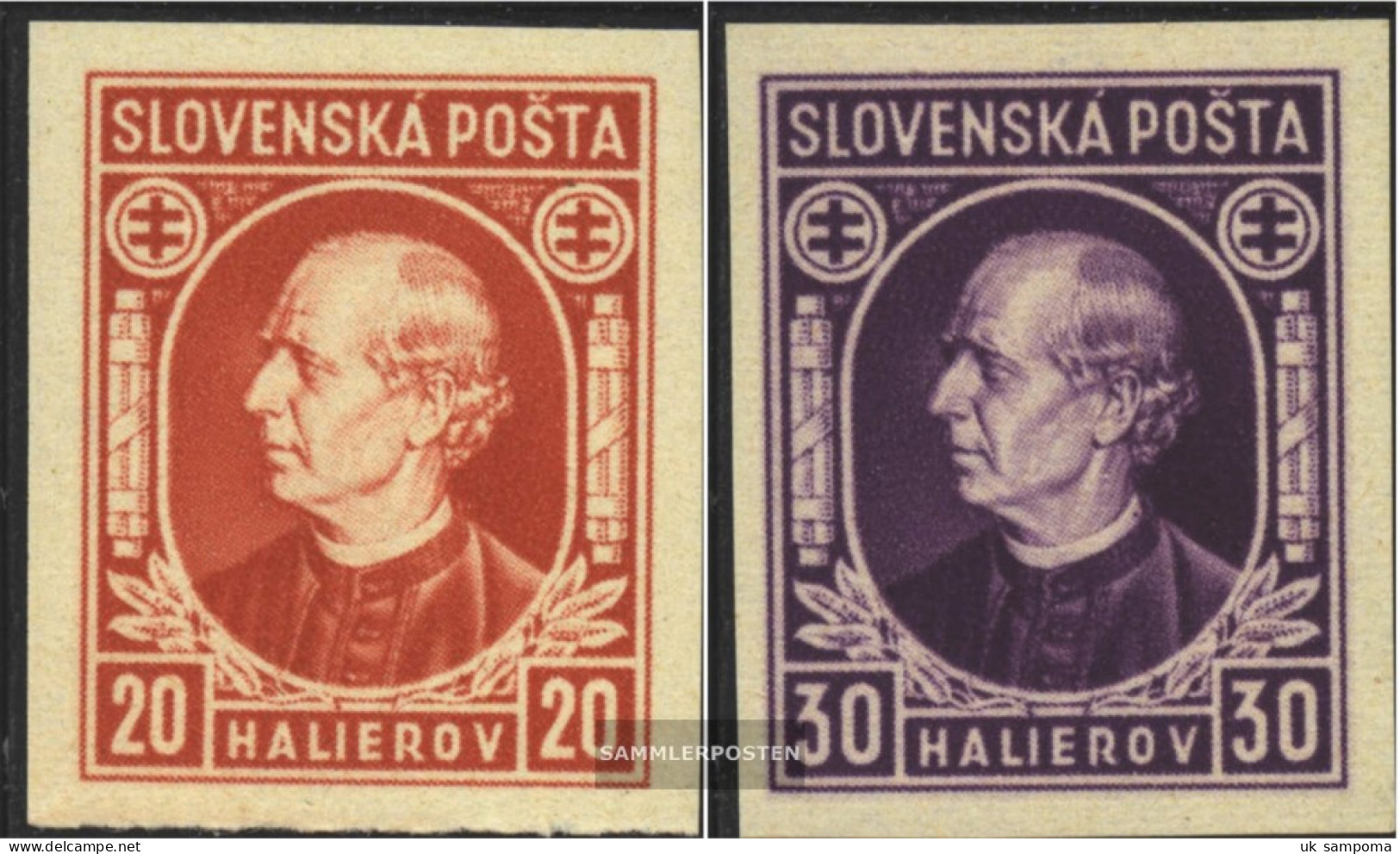 Slovakia 37D-38D, Ungezähnt (complete Issue) Unmounted Mint / Never Hinged 1939 Pater Hlinka - Unused Stamps