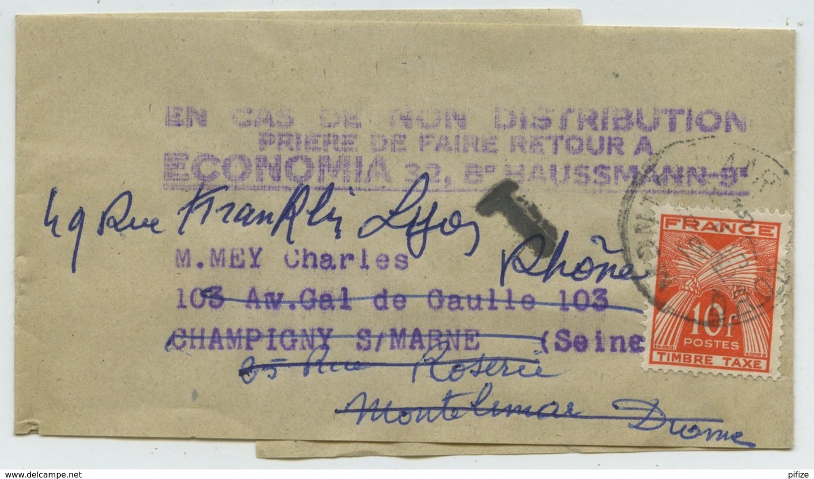 Taxe N° 86 / 2 Bandes Pour Journaux 1957 Avec Redirections . Une Accompagnée D'une Note Explicative . - 1859-1959 Storia Postale