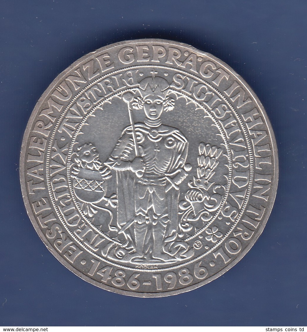 Österreich 500-Schilling Silber-Gedenkmünze 1986, Talermünze Hall In Tirol - Oostenrijk