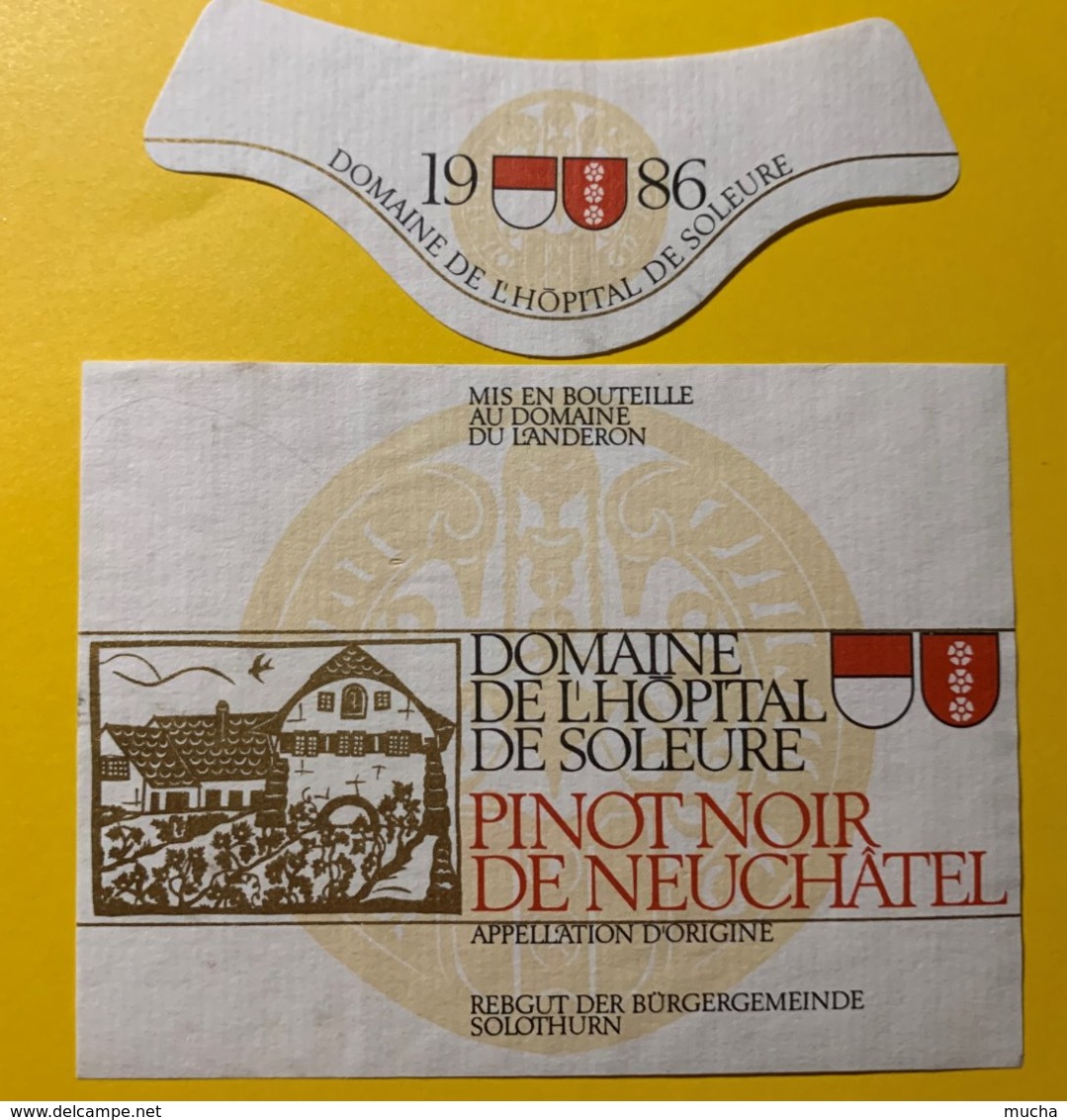 12148 - Pinot Noir De Neuchâtel 1986 Domaine De L'Hôpital De Soleure Suisse - Arte
