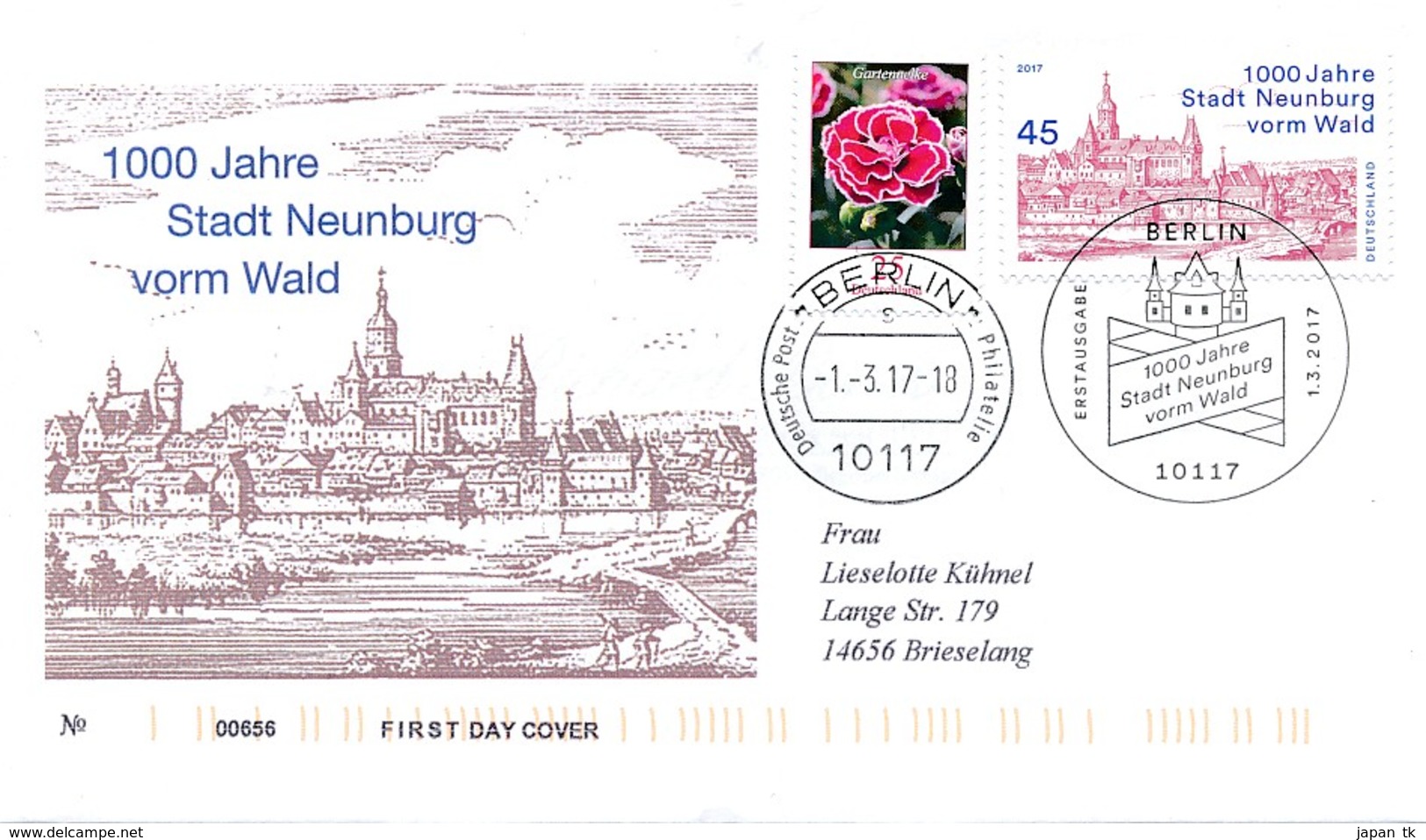 GERMANY Mi. Nr. 3290 1000 Jahre Stadt Neunburg Vorm Wald - FDC - Sonstige & Ohne Zuordnung